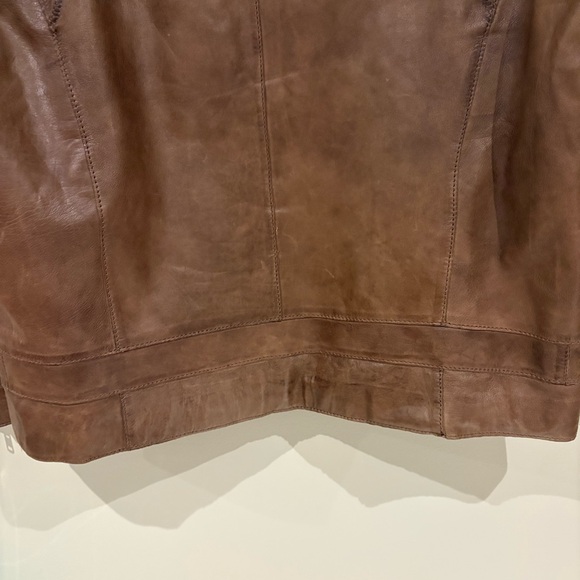 Danier Brown Leather Jacket 2XL - Picture 6 of 12